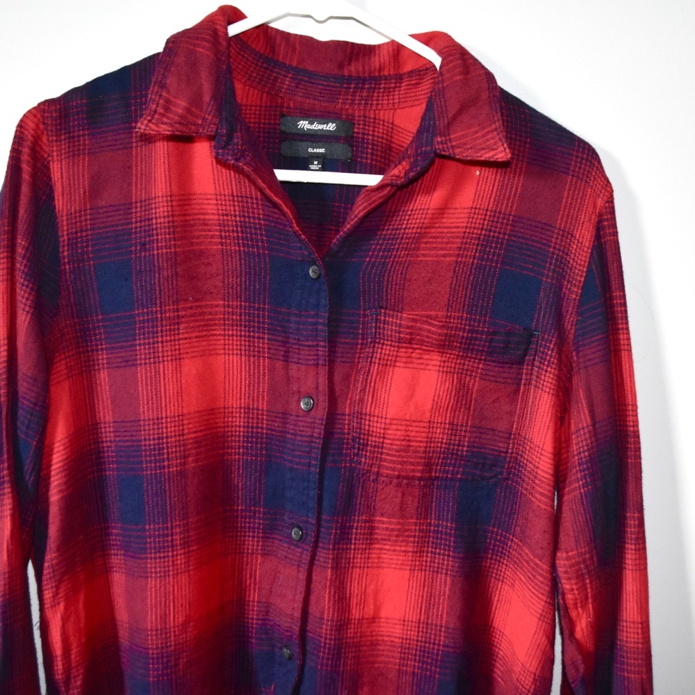 Madewell Red & Navy Flannel - M